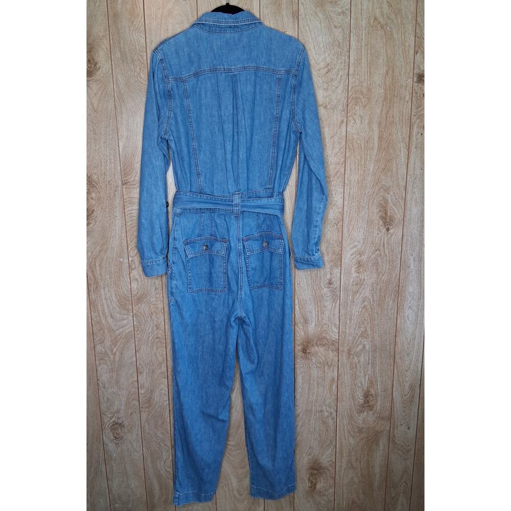 Anthropologie Pilcro & the Letterpress Denim Jumpsuit Womens Small Long Utility - Picture 4 of 12